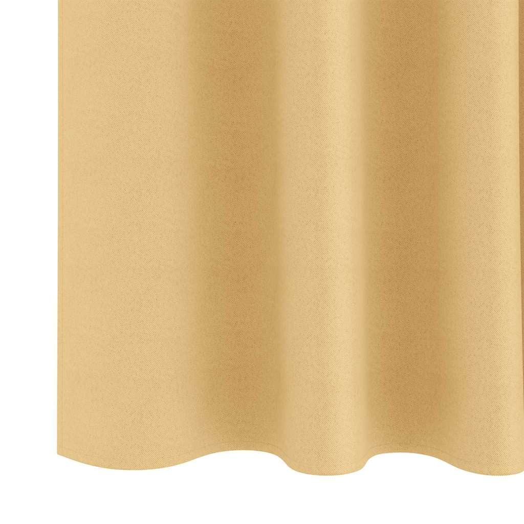 Verdunkelungs Vorhänge mit Ringen, 2er Set Beige aus Polyester, 245 x 140 cm, Blickschutz, Sonnenschutz, Wärmeschutz, Sichtschutz für Wohnzimmer Schlafzimmer Büro