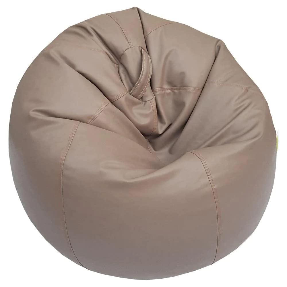 Puffy Leather Bean Bag Versatile Comfy Bean Bag for Lounge and Bedroom Water-Repellant Dim. 110x80cm (CREAM)