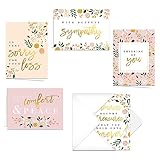 Canopy Street Modern Floral Sympathy Cards / 25 Sympathy Cards / 5 Floral Thinking Of You Greeting C
