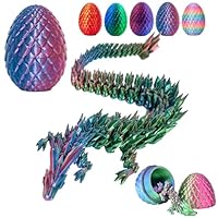 Drachenei Mit Drache 3D, 3D Gedruckter Drache, 3D Drache, Realistische Dracheneier Im Ei Gelenkiger Voll Beweglicher, Überraschungs Easter Dracheneier Wohnkultur (Rot blau grün)