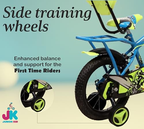 Image of JUNIOR KID 14T PRO Ultra Cycle for Kids | Rigid Bicycle for Kids with Training Wheels |Kid Cycle for 2-5 Years of Children, 8 Inches, Sky Blue