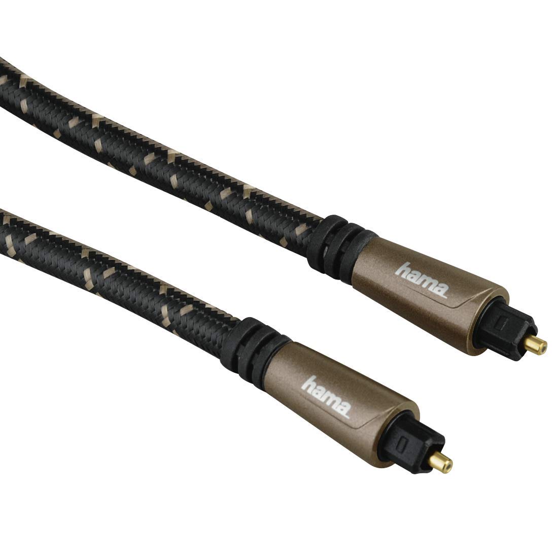 Hama122366 Audio Fibre Optical Cable with ODT Toslink Plug, 2 m Length, Brown, Auxiliary