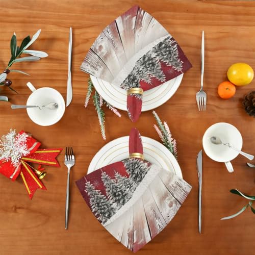 Servilletas de tela navideñas estampadas multicolor set 6 miniatura 5