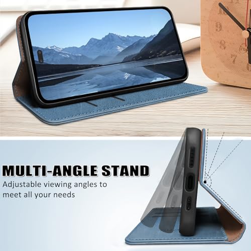 Coque Honor 400 Pro 5G en cuir premium avec rabat bleu