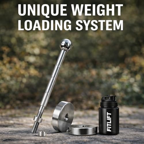 Image of Premium Steel Clubbell for Strength Training, Adjustable Weight, 4.5 KG-10 KG(6 in 1) Non-Slip Knurled Handle (Clubbell Rod)