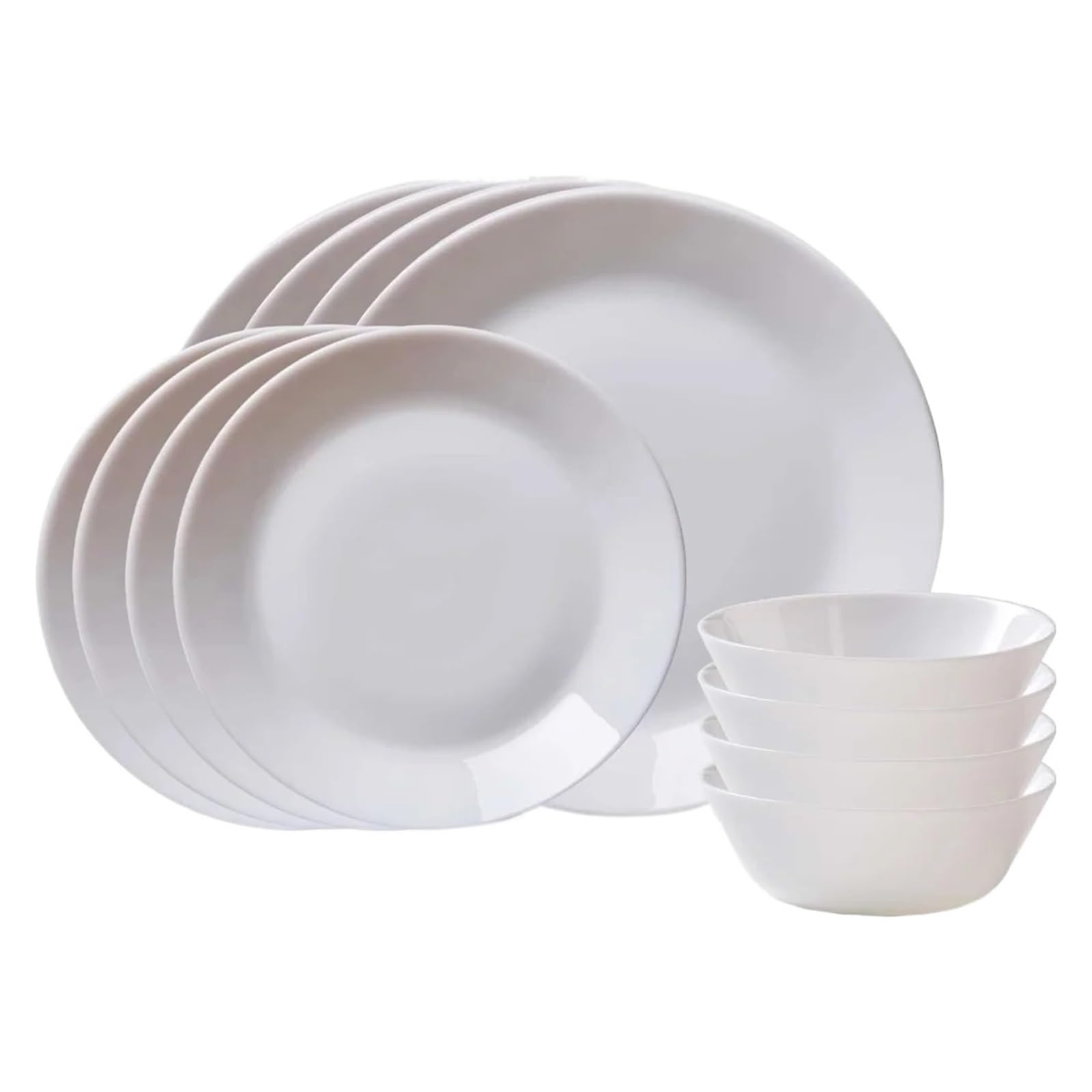 SaryEdge Cutlery Set Family Hotel Table Cutlery Set Plate Bowl Dessert Plate Daily 12 Pieces Round Dish Set,