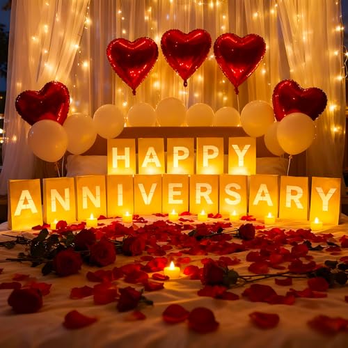 Peledic Happy Anniversary Light Up Letters, Include Light up Letters,