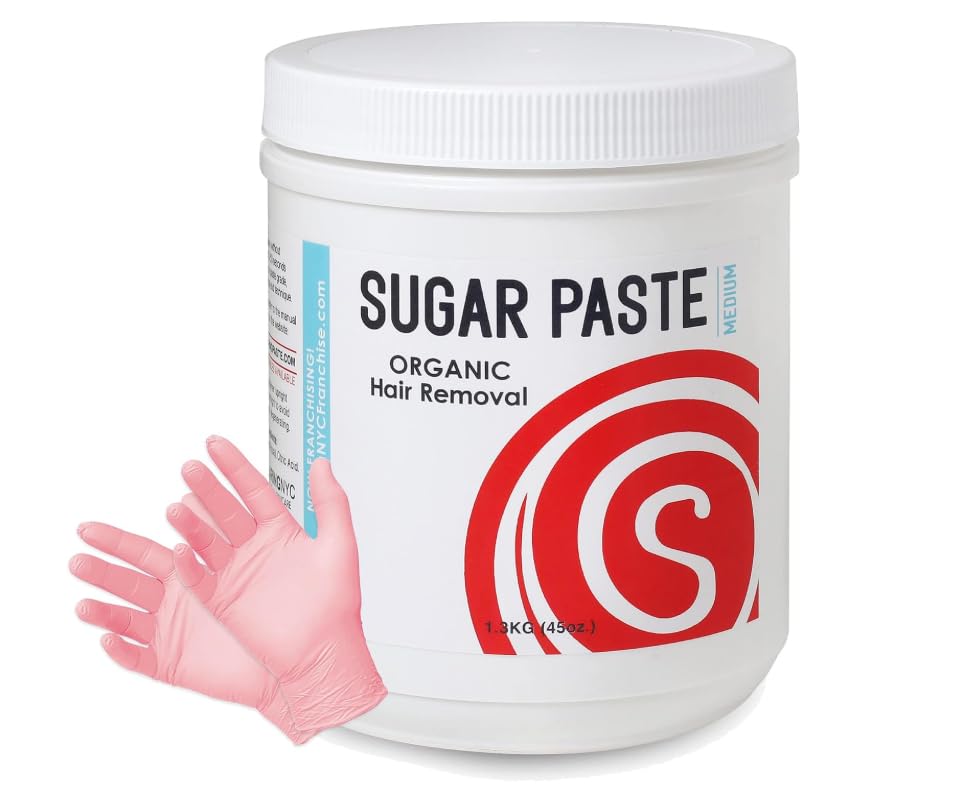 Sugaring Paste - Medium Grade Universal Paste for Large Areas Back Shoulders Arms Legs + Glove Set