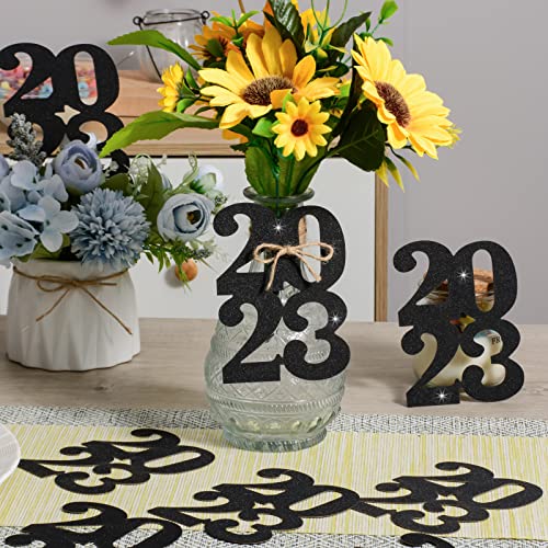 24 Pieces Glitter 2023 Cutouts Tags Decorations Double Side 2023 Graduation Cutouts 2023 Graduation Centerpiece 2023 New Year Decorations For Graduation New Year Party Supplies Favor(Black, 2023) #TOP4