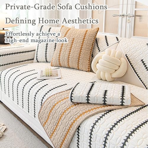 Coussin de canapé brodé et housse antidérapante pour canapé modulable