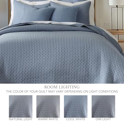 Couette en chambray Levtex Home parure de lit douillette point de croix - 5