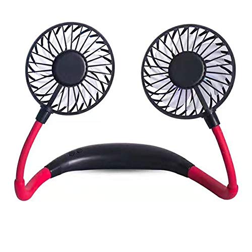 JPRui Upgraded Version Portable Neck Fan,Color Changing with LED,with Aromatherapy USB rechargeable fan,360° Free Rotation and Lower Noise Strong Airflow Headphone Design for Sport,Office,Outdoor,Riding,Travel,etc. (black)