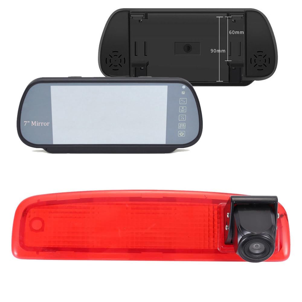 7-calowy wyświetlacz lusterka wstecznego LCD TFT ekran wspomagający parkowanie + światło hamowania HD kamera cofania do Renault Dacia Dokker Logan MCV Express furgon 62180802 89037432 8200690117