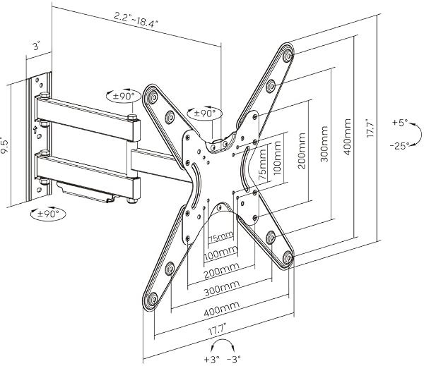 ynVISION.DESIGN Outdoor Full Motion TV Mount for 32"-65" TVs, Weatherproof by ynVISION.DESIGN - Used condition - Image 8