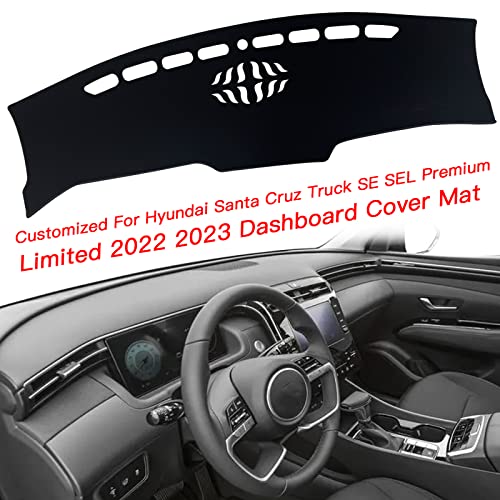 KEEGTBOX Dash Mat Cover Custom Interior Center Console Compatible with Hyundai Santa Cruz Truck SE SEL Premium and Limited 2022 2023 up Dashboard mat Covers Accessories (Black Trim) by KEEGTBOX - Used condition - Image 3