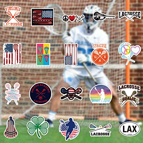 Lacrosse Stickers 50 Pcs Sports Stickers,Lacrosse Helmet Stickers,Lacrosse Gifts For Boys/Girls,Lacrosse Party Supplies #TOP2