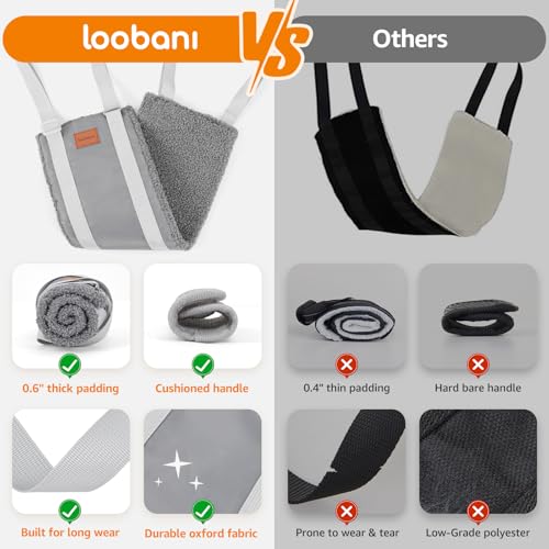 Image of LOOBANI Dog Sling for Medium Dogs Hind Leg Support, Portable Dog Lift Harness for Back Legs, Comfortable Leg Support Assistance for Elderly Dogs with Hip, ACL Brace, Senior, Injured