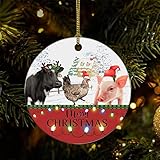 Cheyan Funny Merry Christmas Cute Farm Animals Christmas Ceramic Ornament Home Decorations Christmas