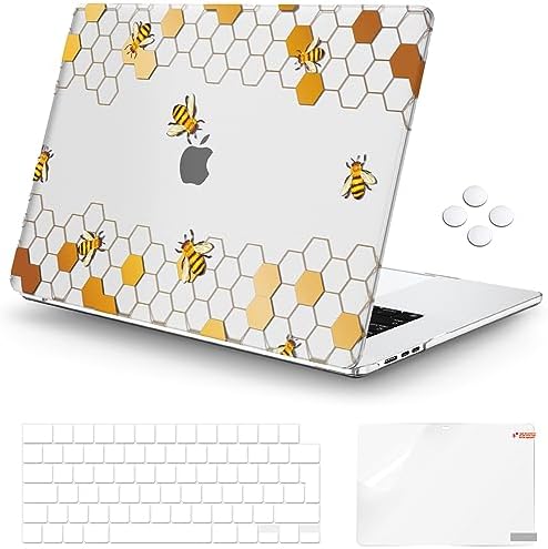 iCasso Compatible with MacBook Air 15 inch Case 2023 Release M2 Chip Model A2941 with Touch ID Retina Display, Plastic Laptop Hard Shell Case + Keyboard Cover + Screen Protector (Art Brown)