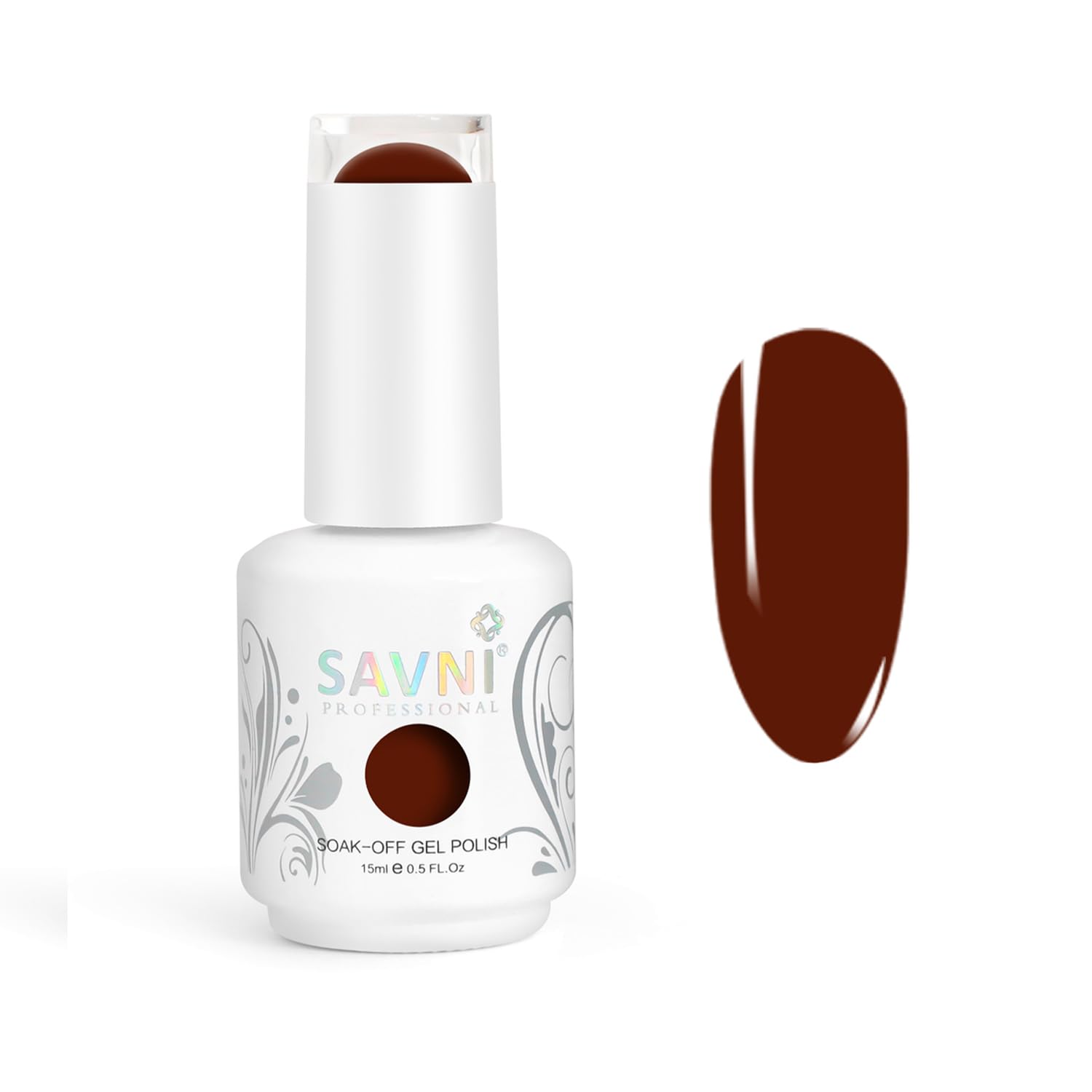 Savni Professional Glossy Finish Color Gel Nail Gel Polish Uv/Led Cured Manicure Set 15Ml (Dark Browny)-image-29