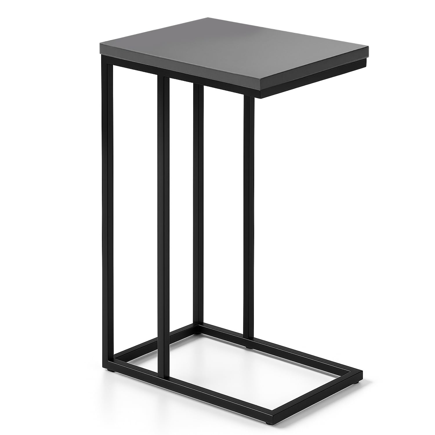 SG Traders C Shaped Side Table Coffee Table End Table Under Sofa Living Room Table Snack Laptop Holder Stable Metal Frame for Bedroom Office Sofa Bed Side Table Easy to assemble (Grey) โ image 1
