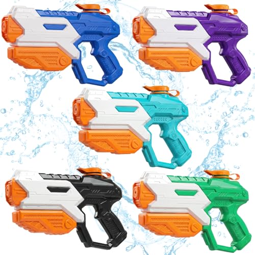 ZEBNYYA 5 Pack Water Gun for Kids Adults - Long Range Super Water Blaster Soaker Squirt Gun, Summer...