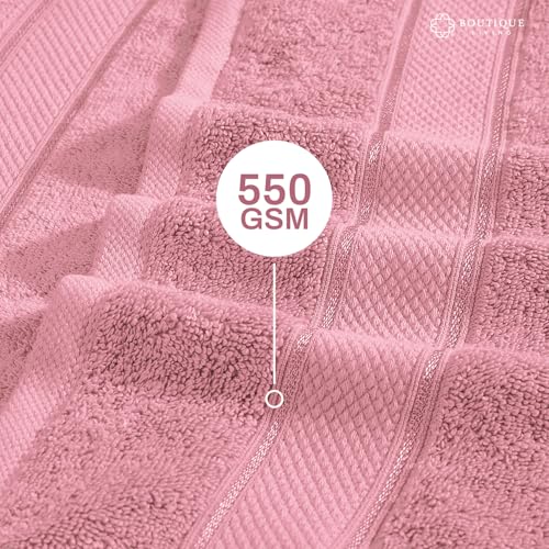 Image of BOUTIQUE LIVING Luxe Loom 100% Cotton 550 GSM Light Pink Hand Towels - Pack of 2