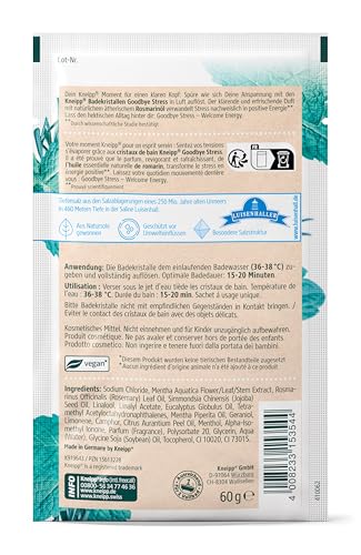 Kneipp Geschenkset Momente der Entspannung - ausgewählte Badekristalle Bestseller (3 x 60g): Tiefenentspannung, Entspannung Pur und Goodbye Stress - kleine Aufmerksamkeit und ideales Mitbringsel