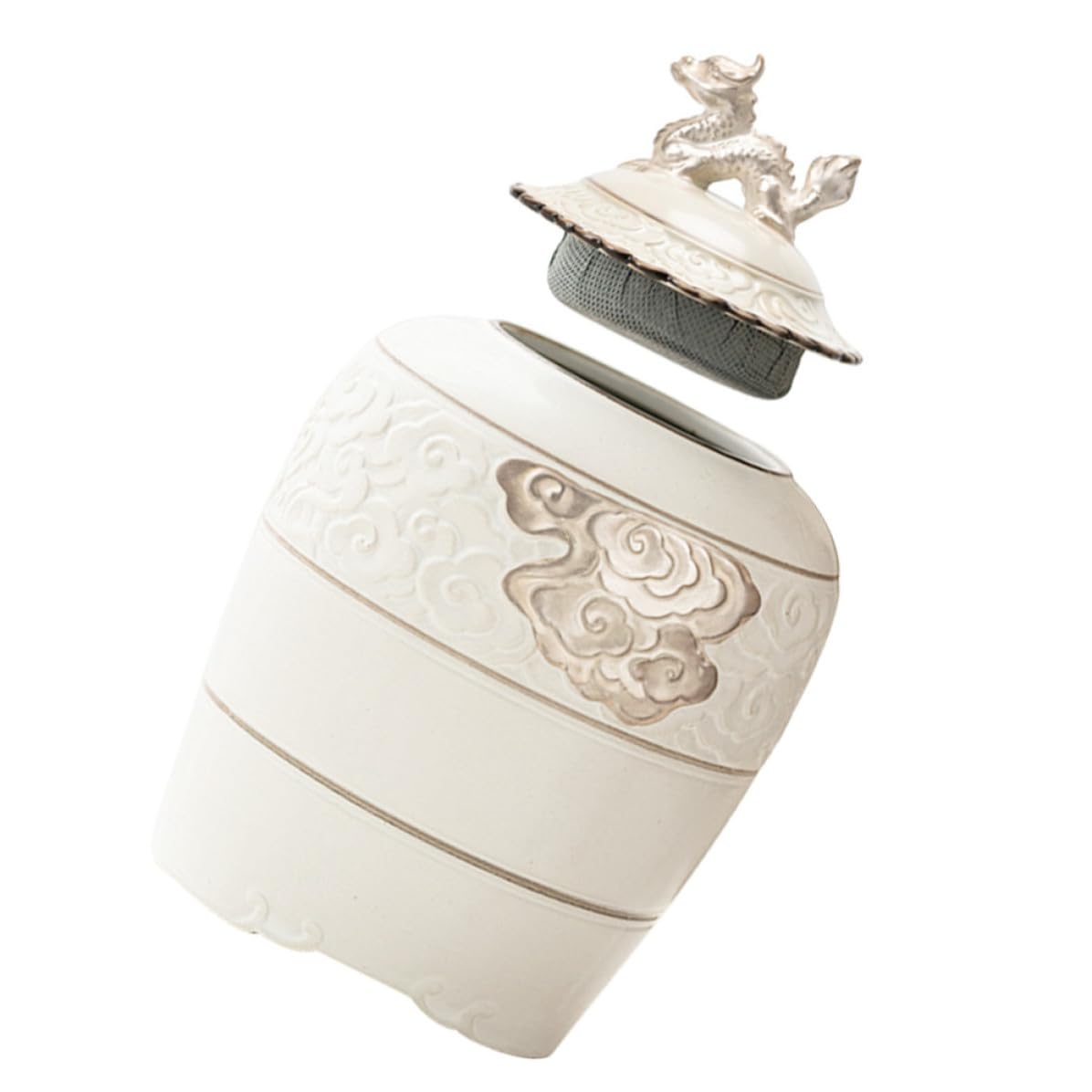 Contenedor de Terrones de Azúcar y Botes de Té para Té Suelto de Cerámica Beige Capacidad de 500ml Sello Hermético y Estilo Tradicional Chino para Almacenar