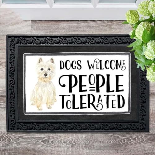 Felpudo Entrada casa Felpudo Westie: Se admiten Perros, se toleran Personas