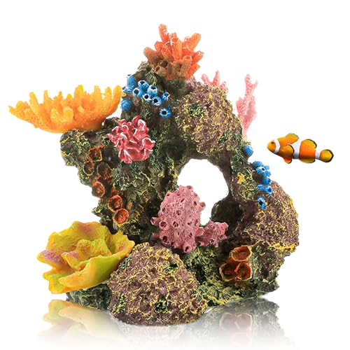 MLKLDOU Décoration de corail pour aquarium, décoration d'aquarium, plantes sous-marines, décoration colorée pour aquarium et paysage, corail en résine (03)