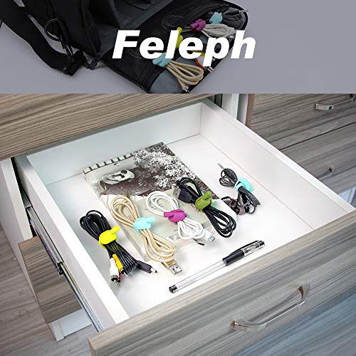 Feleph Reusable Twist Ties Silicone Cord Organizer Multipurpose Rubber Twist Tie Cable Ties for Bundling & Holding Stuff (12Pcs) - Thumbnail 3