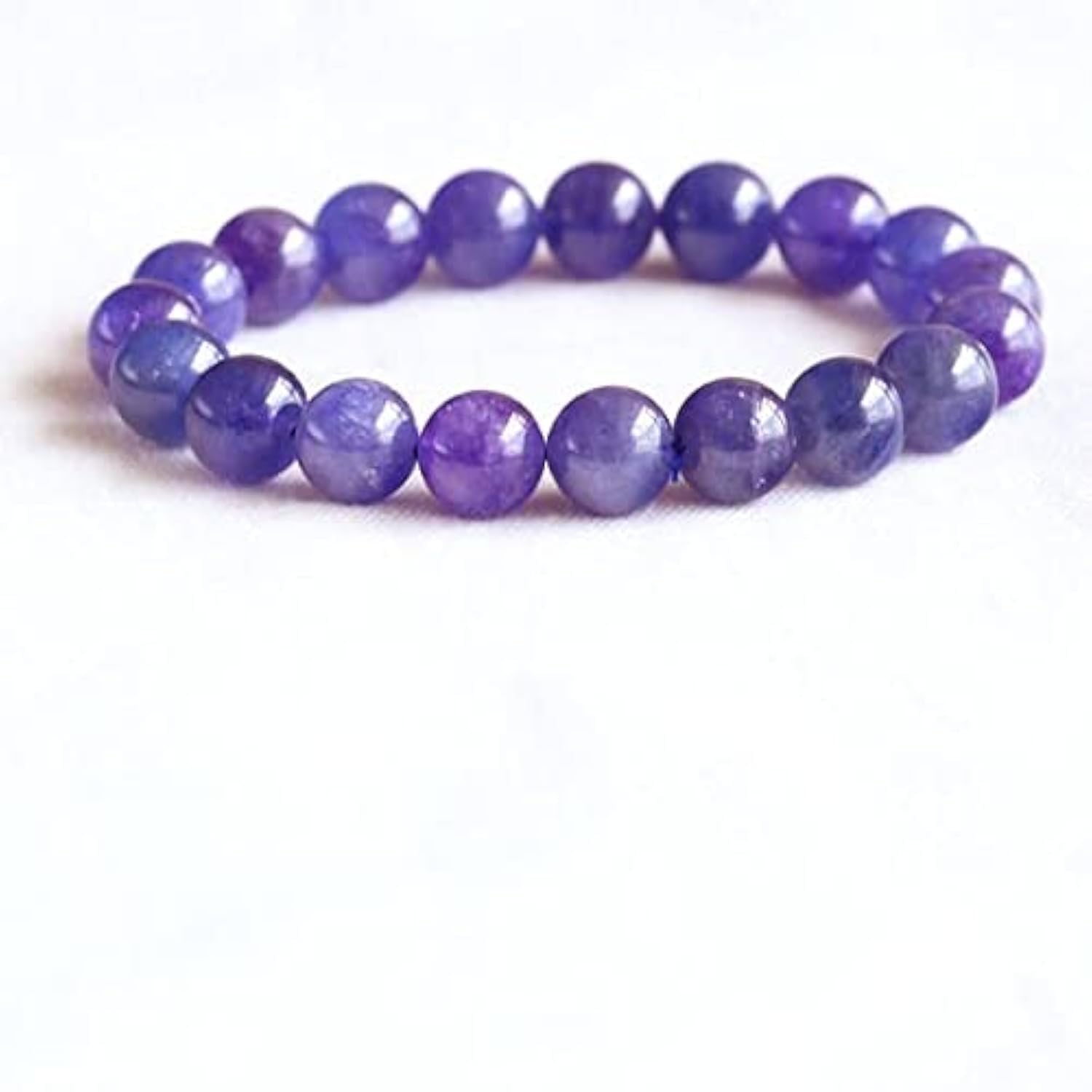 Bracelet tanzanite homme 11mm, le cadeau idéal en pierres naturelles rondes de grande taille