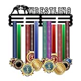 PH PandaHall Wrestling Medal Holder Athletics Medal Hanger Display Rack Wall Mount Hanger Decor Trophy Shelf Tiered Award Rack Award Ribbon Hanger for Over 50 Medals Easy to Install 15.75 Inch
