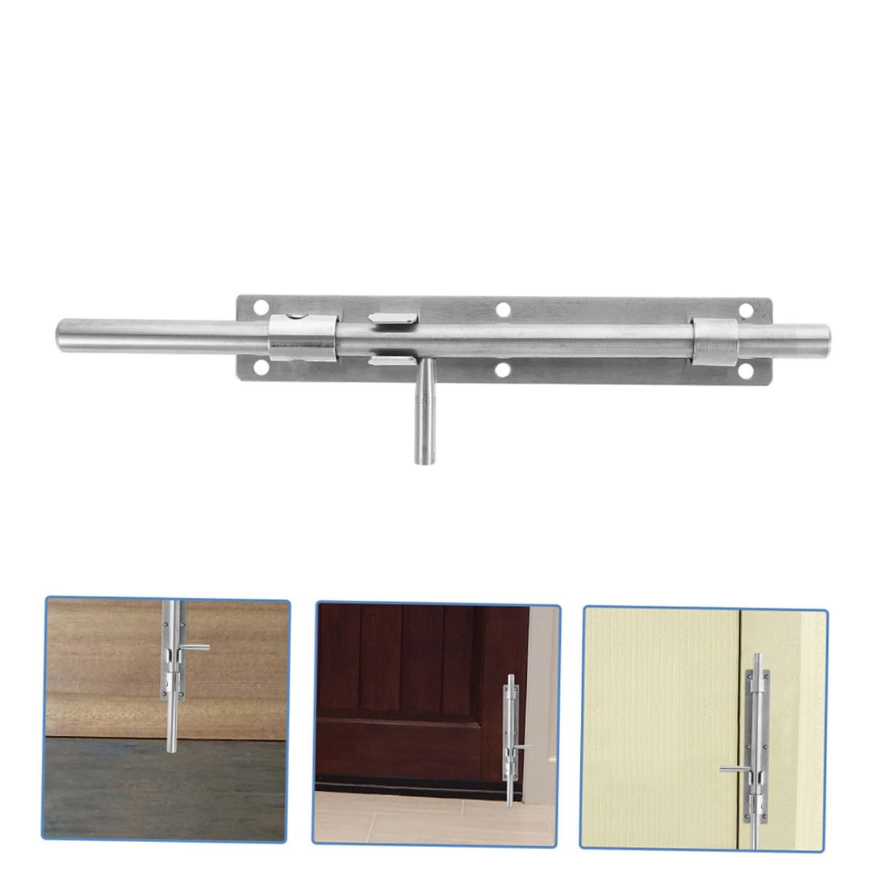 LIFKOME 2 pièces Loquet de Porte Acier Inoxydable Épais Verrouillage Coulissant Robuste pour Sécurité Maison Installation Facile et Adapté pour Portails et Portes Intérieures