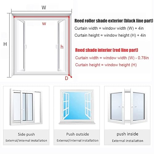 Bamboo Blind For Light Blocking/Sun, Reed Shade Diy Spliceable 32"X48" 36"X62" 36"X64" 40"X64" 44"X64" 46"X64" 46"X72" Window Roman Blinds Coffee (Size : 32" W X 48" L) #TOP5