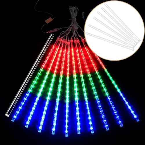 Image of Yardwe 20Pcs Transparent Plastic Meteor Shower Light Tubes, Waterproof Replacement Tubes for Outdoor Led Meteor Lights, 7.87X0.47 Inch