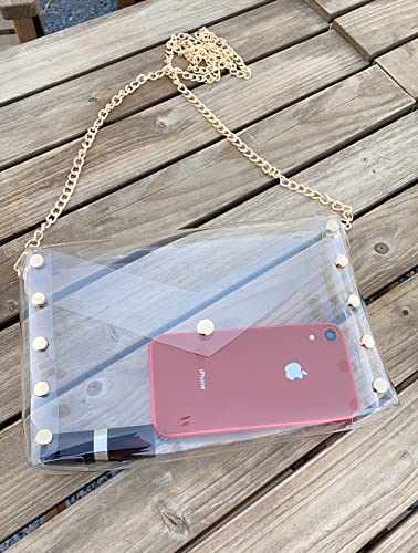 Y&R Direct Cute Clear Bag Purses for Women Stadium Transparent Crossbody Bag with Removable Chain for Sporting Events Concert4