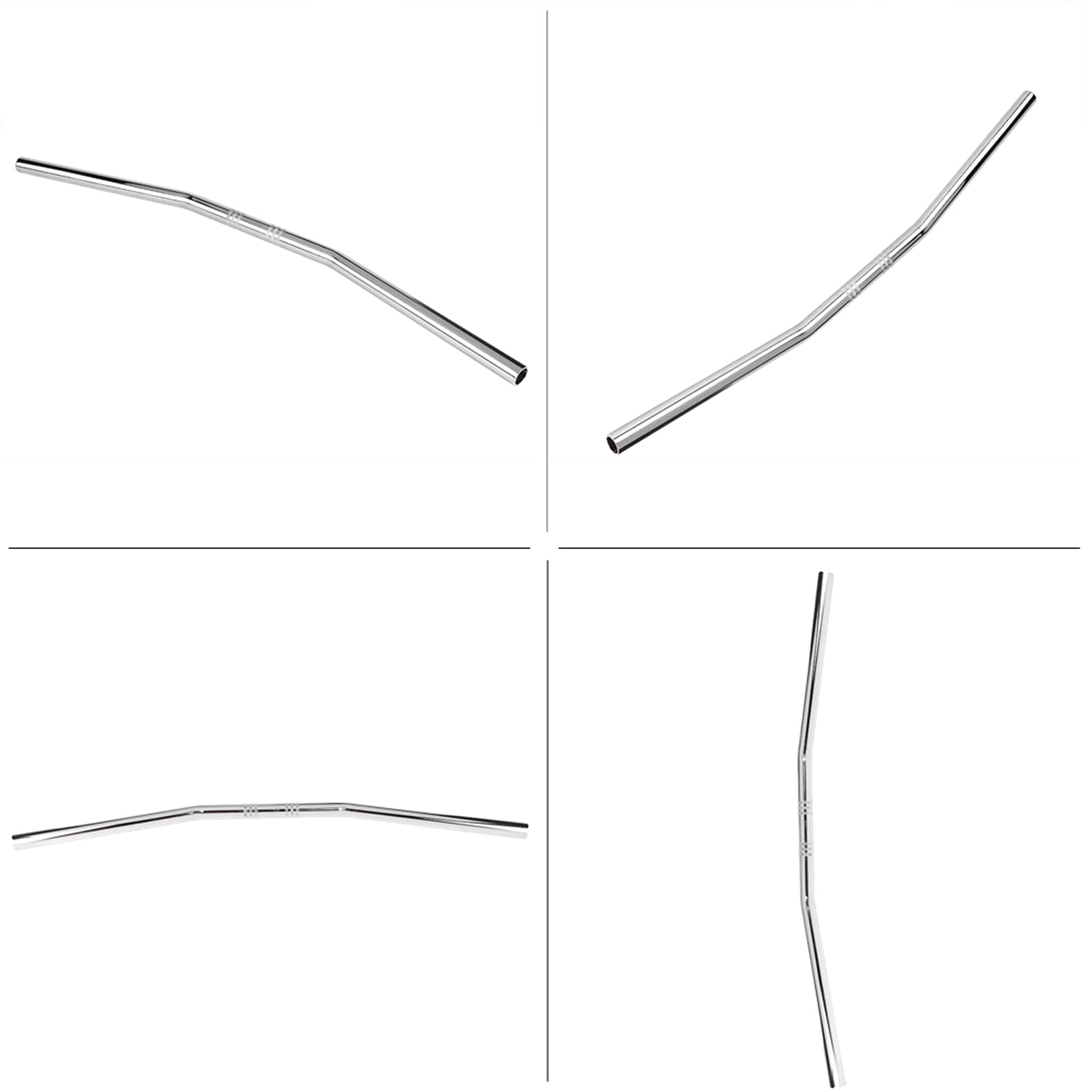 Bend Manubrio, Moto 7/8 Pollici 22 MM Retro Bend Off-Road Manubrio Bend Maniglia Drag Bar Nero Argento Per Moto(Argento)