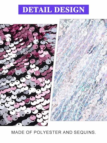 REETAN St. Patrick's Day Sequin Jacket Coat Sparkly Long Sleeve Tassel Blazer Open Front Senquence Fringe Jackets for Women4