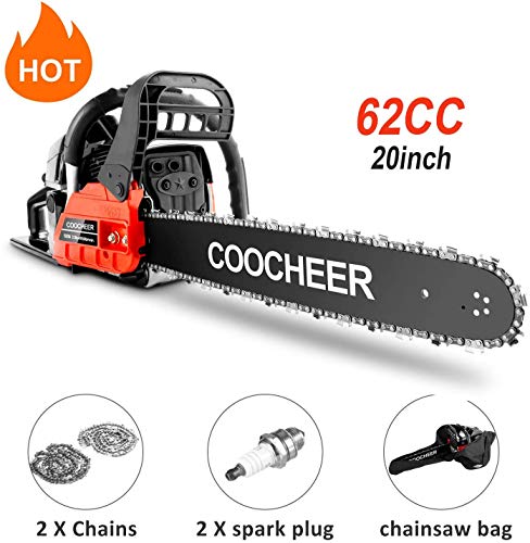 couply 62CC Cordless Chainsaw, 20" Gas Powered Chainsaw with 2 Stroke, Handed Petrol