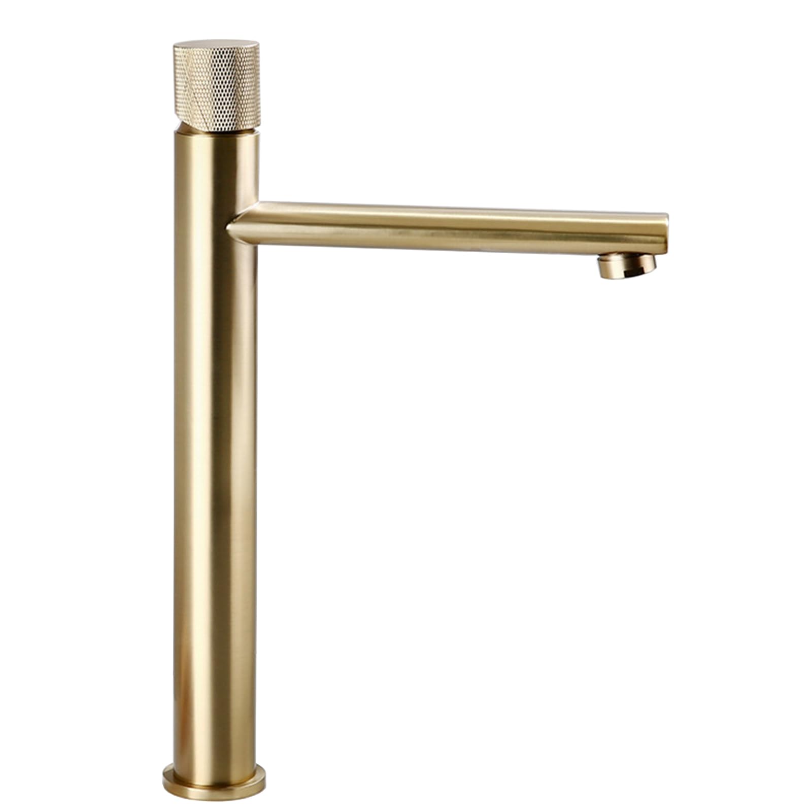 BiaoTeng Wasserhahn Bad Waschbecken Gebürstetes Gold Einhebelmischer Mischbatterie Waschbecken Bad Messing Waschtischarmatur Bad, hoch