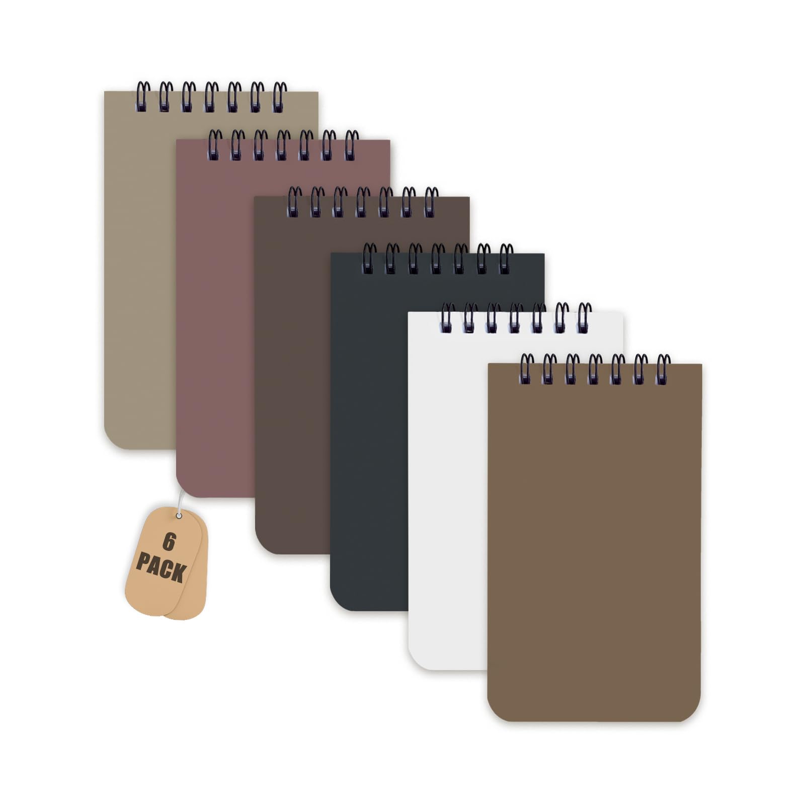 6 Pack Small Pocket Notebook Small 3x5 Spiral Notepads With Lined Pages, Small Top Spiral Notebook Little Mini Memo Steno Note Pads for Outdoor Home Office College School