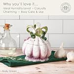 Fitz and Floyd Sicily Green Ceramic Garlic Keeper Storage Saver 6 Inch