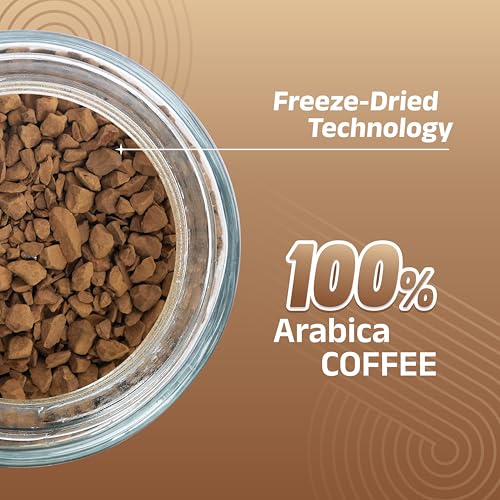 Image of CAFFIA Turkish Hazelnut Premium Instant Coffee | 100% Arabica | Freeze Dried Coffee Powder - 50g | Make Cafe Style Hot or Cold Coffee at Home | Smooth Medium Roast | Rich & Smooth Taste