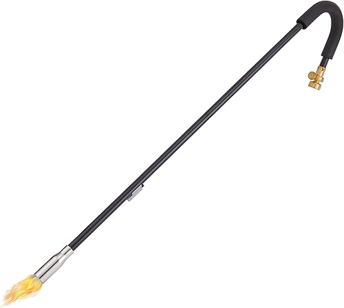 Ivation Mini antorcha de propano con autoencendedor, herramienta de quemador de malezas de mano con encendedor integrado para césped, patio,