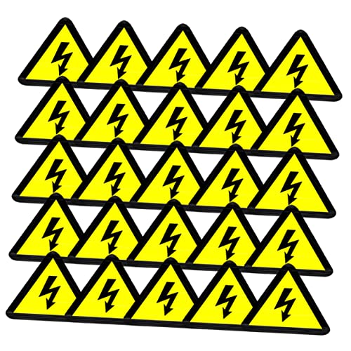Cabilock Electrical Sticker Warning Signs 25pcs High Voltage Caution Labels Safety Hazard Stickers for Home Office