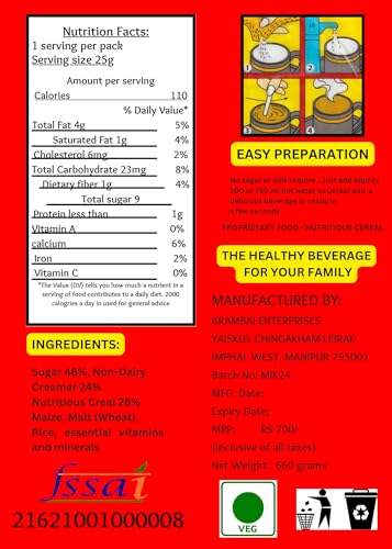 Image of Cafehub Nutritious Cereal 3-in-1 Instant, Breakfast Drink Mix Beverage With Sugar And Non Dairy Creamer (12 sachet)