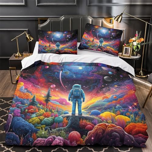 Housse de couette avec fermeture à glissière lit double pour changer de linge sans effort