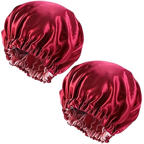 2 Piezas Gorro de Saten para Dormir Pelo Rizado Cover